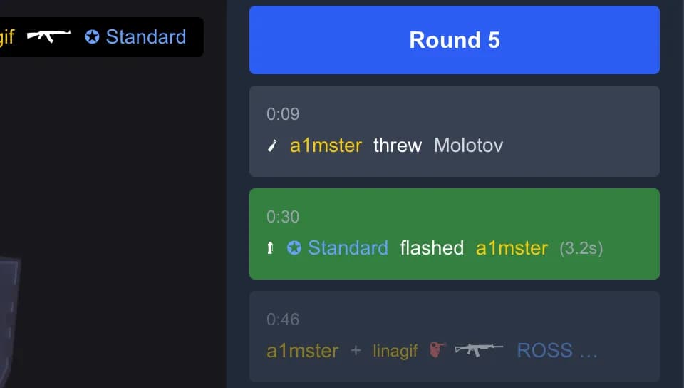 Events Timeline Screenshot - показывает интерактивную ленту событий для быстрой навигации
